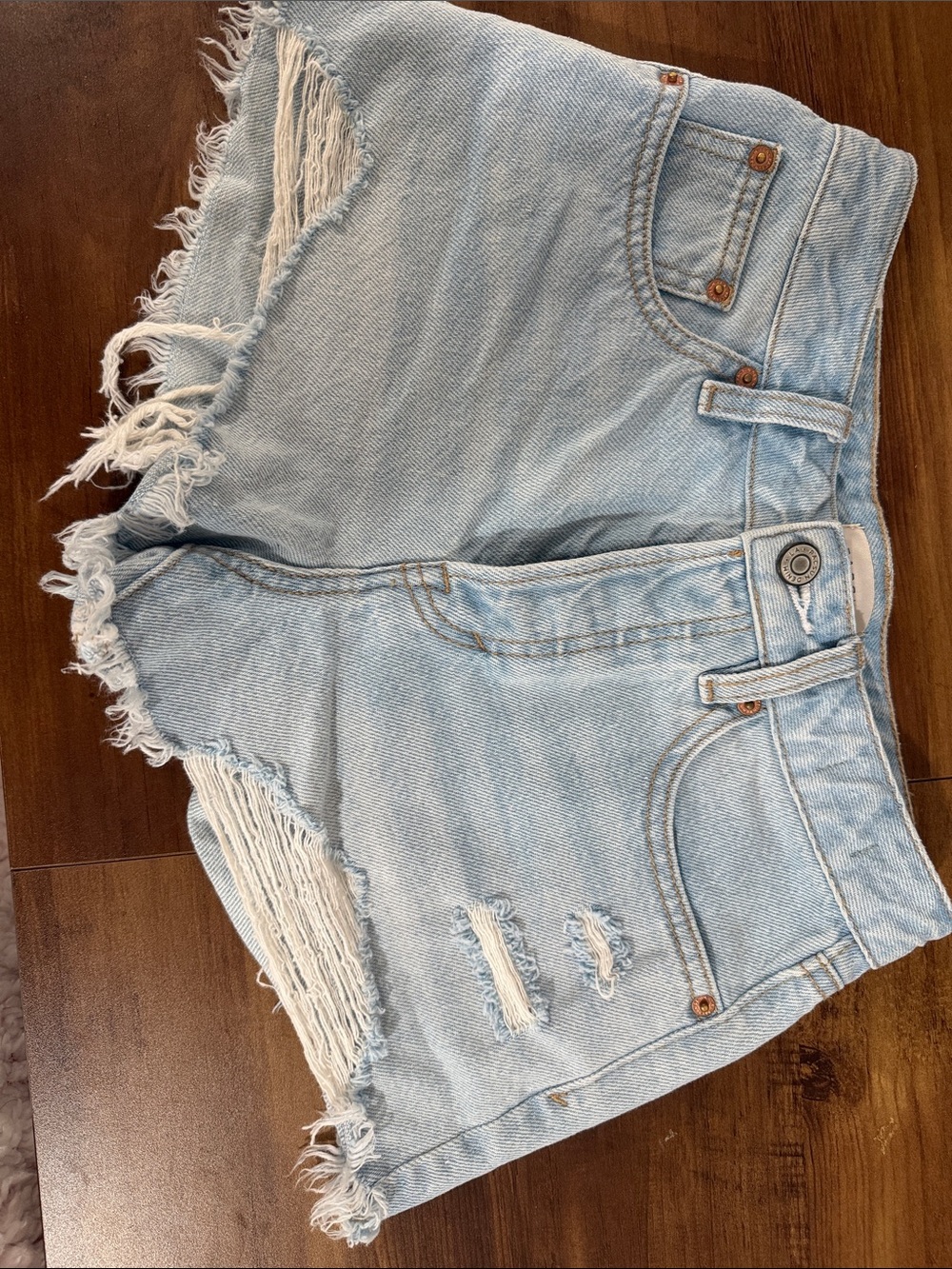 PacSun Light Blue Distressed Denim Cutoff Shorts